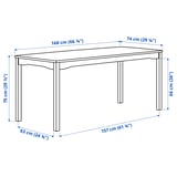 HAUGA / STEFAN Table and 6 chairs, grey/grey, 168x74 cm