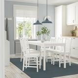 HAUGA / STEFAN Table and 6 chairs, white/white, 168x74 cm