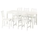 HAUGA / STEFAN Table and 6 chairs, white/white, 168x74 cm