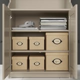 HAUGA Storage combination, beige, 139x46x116 cm