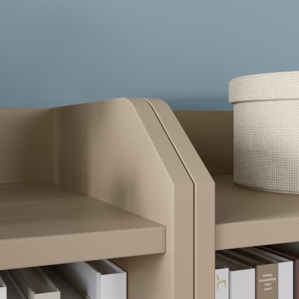 HAUGA Storage combination, beige, 139x46x116 cm