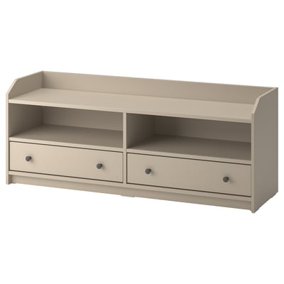 HAUGA TV bench, beige, 138x36x54 cm