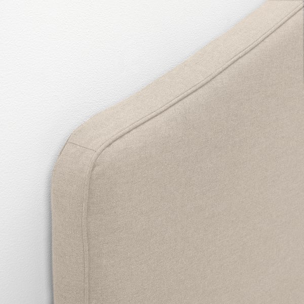 HAUGA Upholstered bed, 2 storage boxes, Lofallet beige, 90x200 cm
