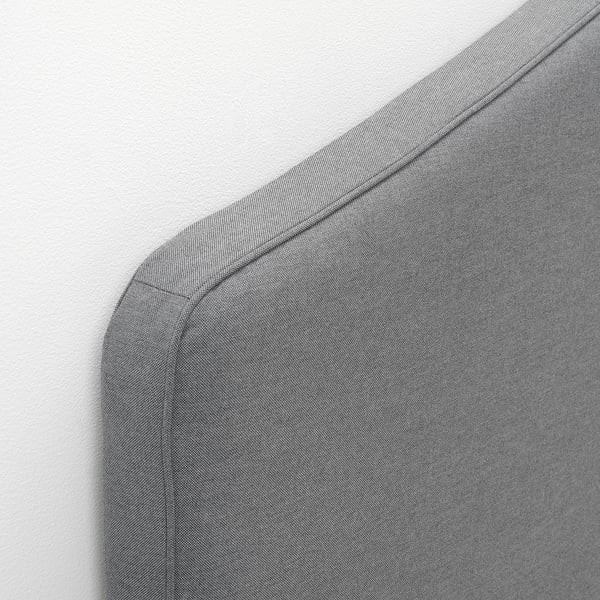 HAUGA Upholstered bed, 2 storage boxes, Vissle grey, 180x200 cm