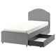 HAUGA Upholstered bed, 2 storage boxes, Vissle grey, 90x200 cm