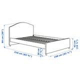 HAUGA Upholstered bed frame, Lofallet beige, 150x200 cm
