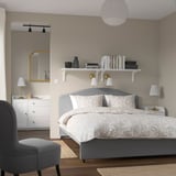 HAUGA Upholstered bed frame, Vissle grey, 150x200 cm