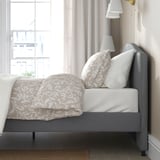 HAUGA Upholstered bed frame, Vissle grey, 150x200 cm
