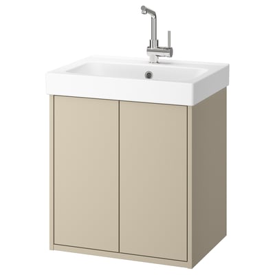 HAVBÄCK / ORRSJÖN Wash-stnd w drs/deep wash-basin/tap, beige, 62x49x72 cm