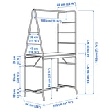 HÅVERUD / RÅSKOG Table and 4 stools, black/black, 105 cm