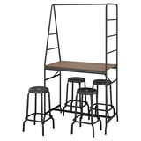 HÅVERUD / RÅSKOG Table and 4 stools, black/black, 105 cm