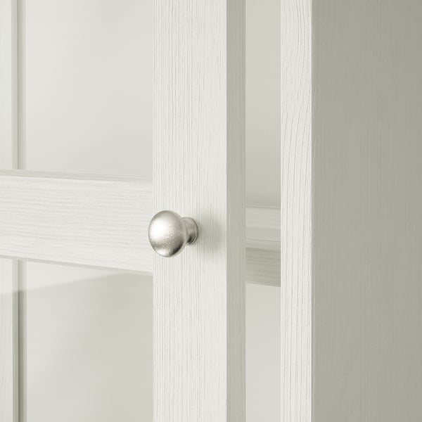 HAVSTA Glass-door cabinet with plinth, white clear glass, 121x37x134 cm