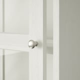 HAVSTA Glass-door cabinet with plinth, white clear glass, 121x37x134 cm