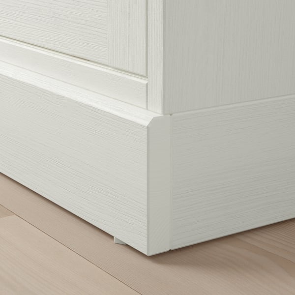 HAVSTA Glass-door cabinet with plinth, white clear glass, 121x37x134 cm
