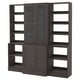 HAVSTA Storage combination w glass doors, dark brown, 203x47x212 cm