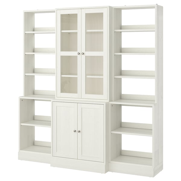 HAVSTA Storage combination w glass doors, white, 203x47x212 cm