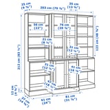 HAVSTA Storage combination w glass doors, white, 203x47x212 cm