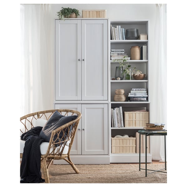 HAVSTA Storage combination, white, 142x47x212 cm