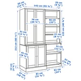 HAVSTA Storage combination, white, 142x47x212 cm