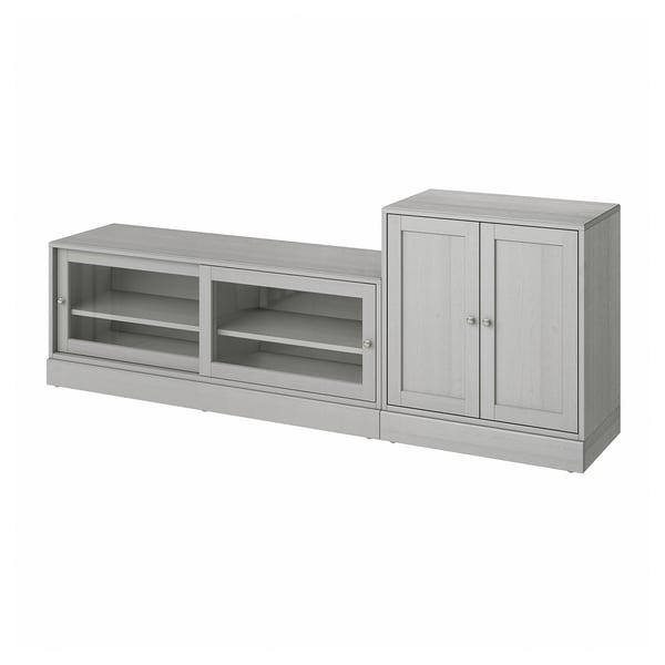 HAVSTA TV storage combination, grey, 241x47x89 cm