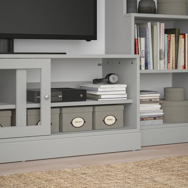 HAVSTA TV storage combination, grey, 282x47x212 cm