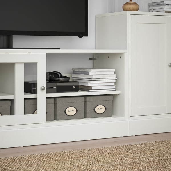 HAVSTA TV storage combination, white, 241x47x89 cm