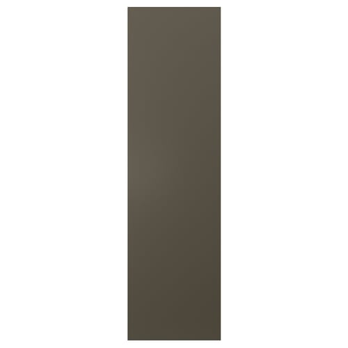 This image a HAVSTORP kitchen cabinet panel in dark brown/beige, with a smooth surface and rectangular shape.