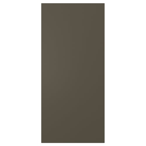 A HAVSTORP kitchen cabinet front in dark brown/beige with smooth surface and straight lines.