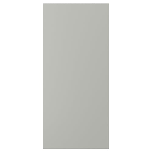 Grey HAVSTORP kitchen cabinet panel, smooth acrylic fiberboard, modern look.