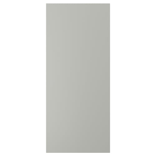A rectangular light grey kitchen cabinet door with a smooth finish and clean lines.