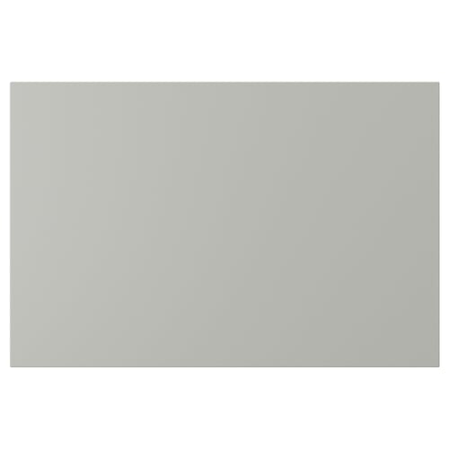 Grey rectangular kitchen cabinet front in smooth modern design.
