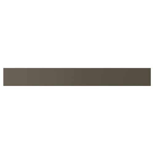 HAVSTORP: dark brown/beige long, flat panel with smooth surface.