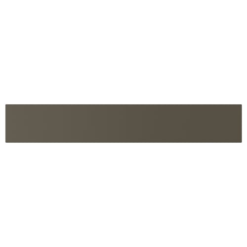HAVSTORP panel: dark brown rectangle, smooth finish, simple design.