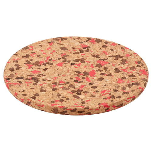 HEAT Pot stand, cork patterned/bright red, 19 cm