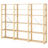 HEJNE 3 sections/shelves, softwood, 230x31x171 cm