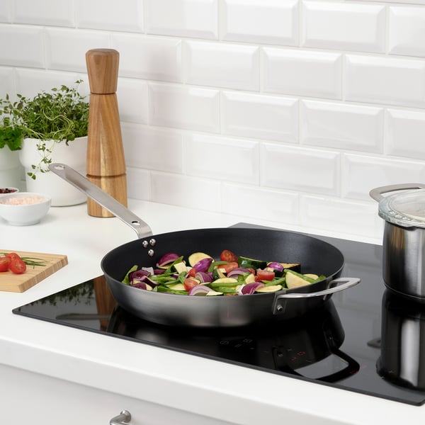 HEMKOMST Frying pan, stainless steel/non-stick coating, 32 cm