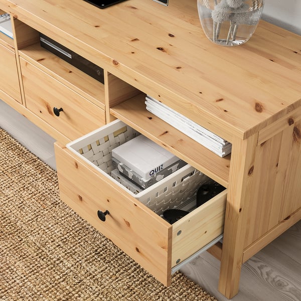 HEMNES TV bench, light brown, 148x47x57 cm