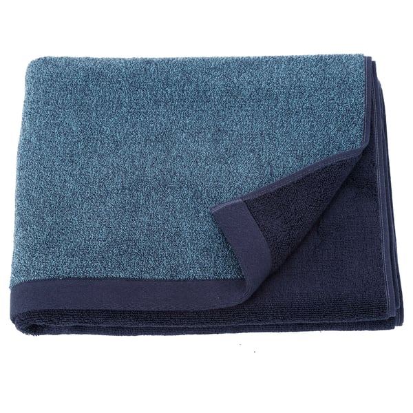 HIMLEÅN Bath towel, dark blue/mélange, 70x140 cm