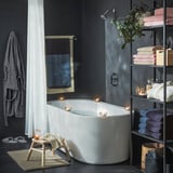 HIMLEÅN Bath towel, dark blue/mélange, 70x140 cm