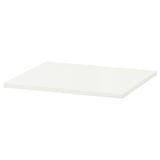 HJÄLPA shelf, white rectangular steel with smooth finish.