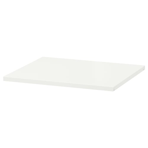HJÄLPA shelf, white rectangular steel with smooth finish.