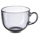 HÖSTAGILLE grey glass mug, sleek design, sturdy handle, part of autumn collection.