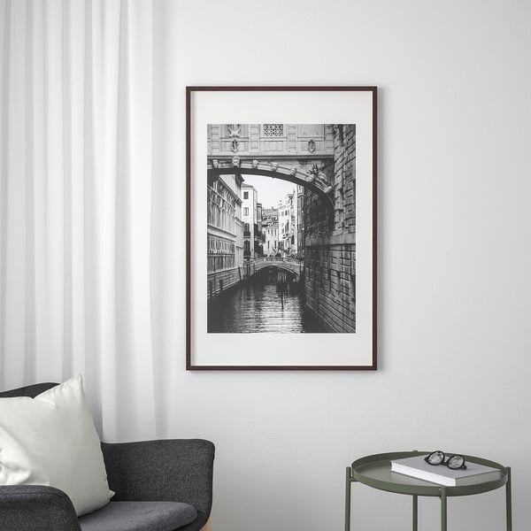 HOVSTA Frame, dark brown, 61x91 cm
