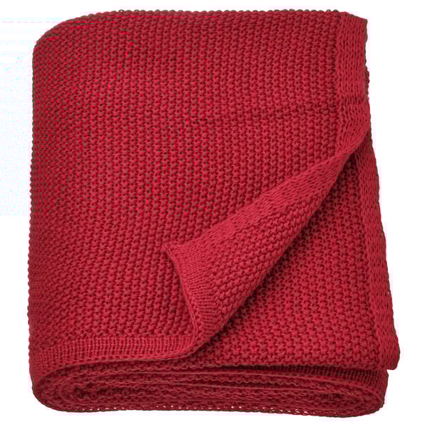 HUMLEMOTT Throw, dark red, 130x170 cm
