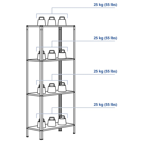 HYLLIS Shelving unit, in/outdoor, 60x27x140 cm