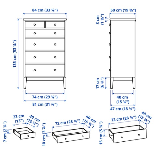 Illustration with measurements for the product: IDANÄS.