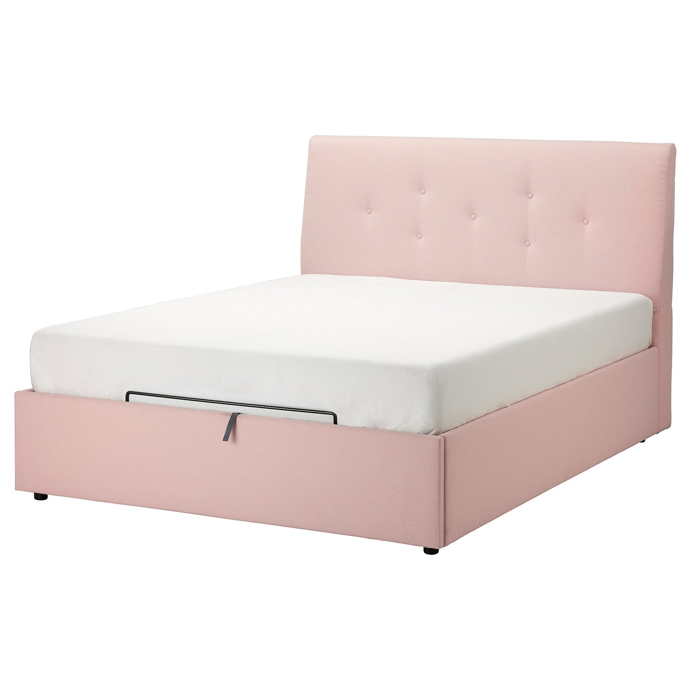 IDANÄS Upholstered ottoman bed, Gunnared pale pink, 150x200 cm IKEA