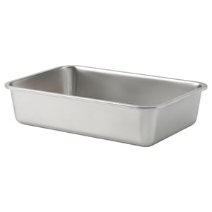 Ikea stainless steel oven tray, rectangular, sleek design.