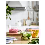 IKEA 365+ Food container with lid, round glass/plastic, 600 ml