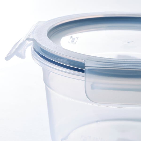IKEA 365+ Food container with lid, round/plastic, 750 ml